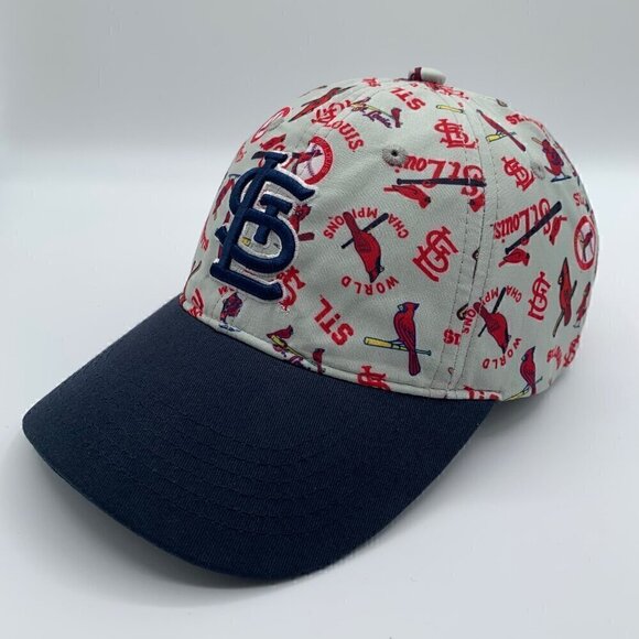 St Louis Cardinals MLB Gray Navy Blue SGA Strapback Hat - Picture 1 of 5